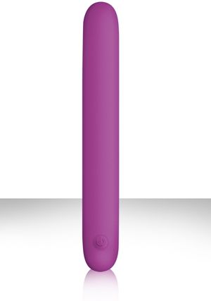 Вибратор плоский Serenity - Purple USB из силикона фиолетовый