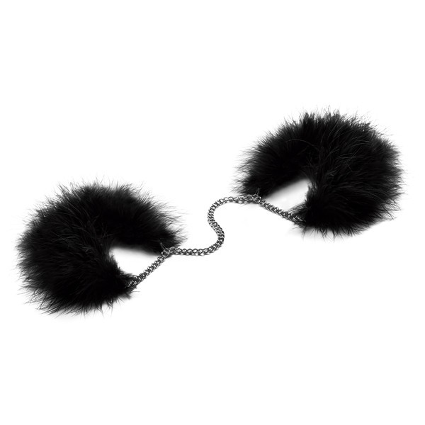 Наручники с перьями «Za Za Zu Feather Handcuffs» от Bijoux Indiscrets, цвет черный