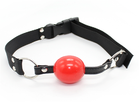 Кляп- шарик силиконовый, регулируемый нейлоновый ремешок,красный
