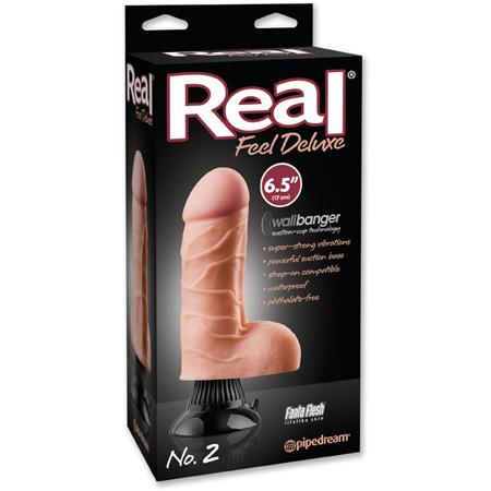 Вибратор Real Feel Deluxe N2 6,5" с мошонкой на присоске телесный