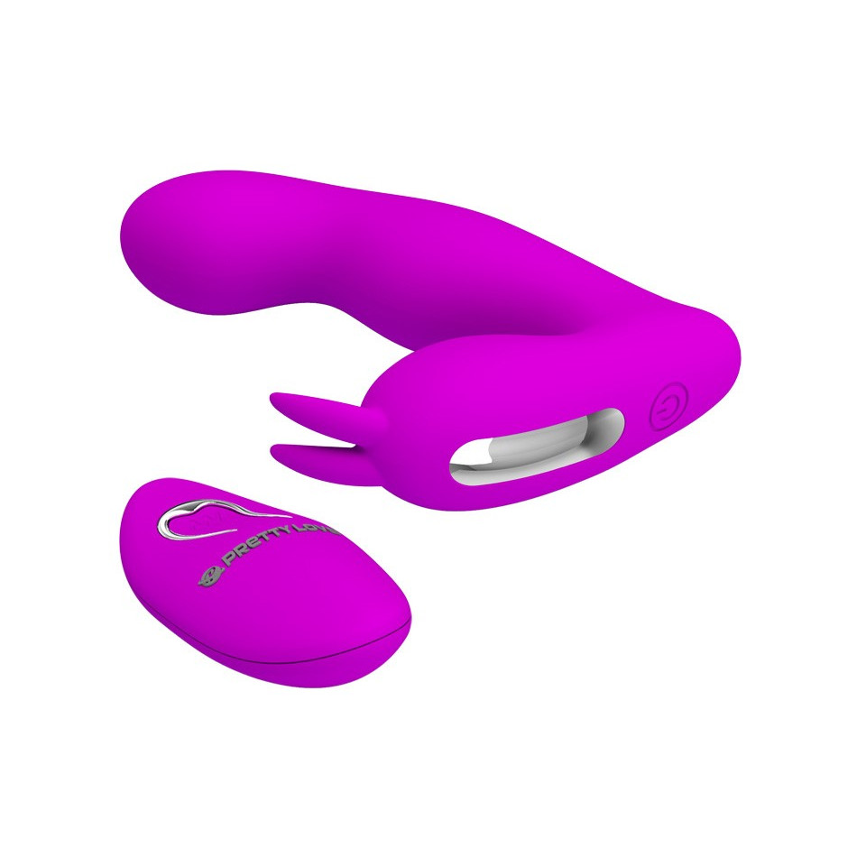 Вибромассажер клиторально-вагинальный с ДУ PrettyLove Josephine, фиолетовый