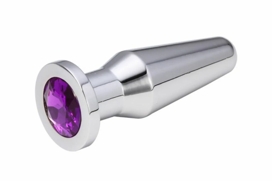 Втулка анальная серебряная цвет кристалла светло - фиолетовый