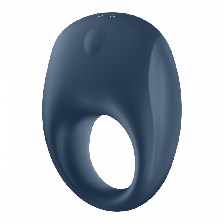 Виброкольцо эрекционное Strong One Ring Satisfyer с возможностью управления через смартфон, синее