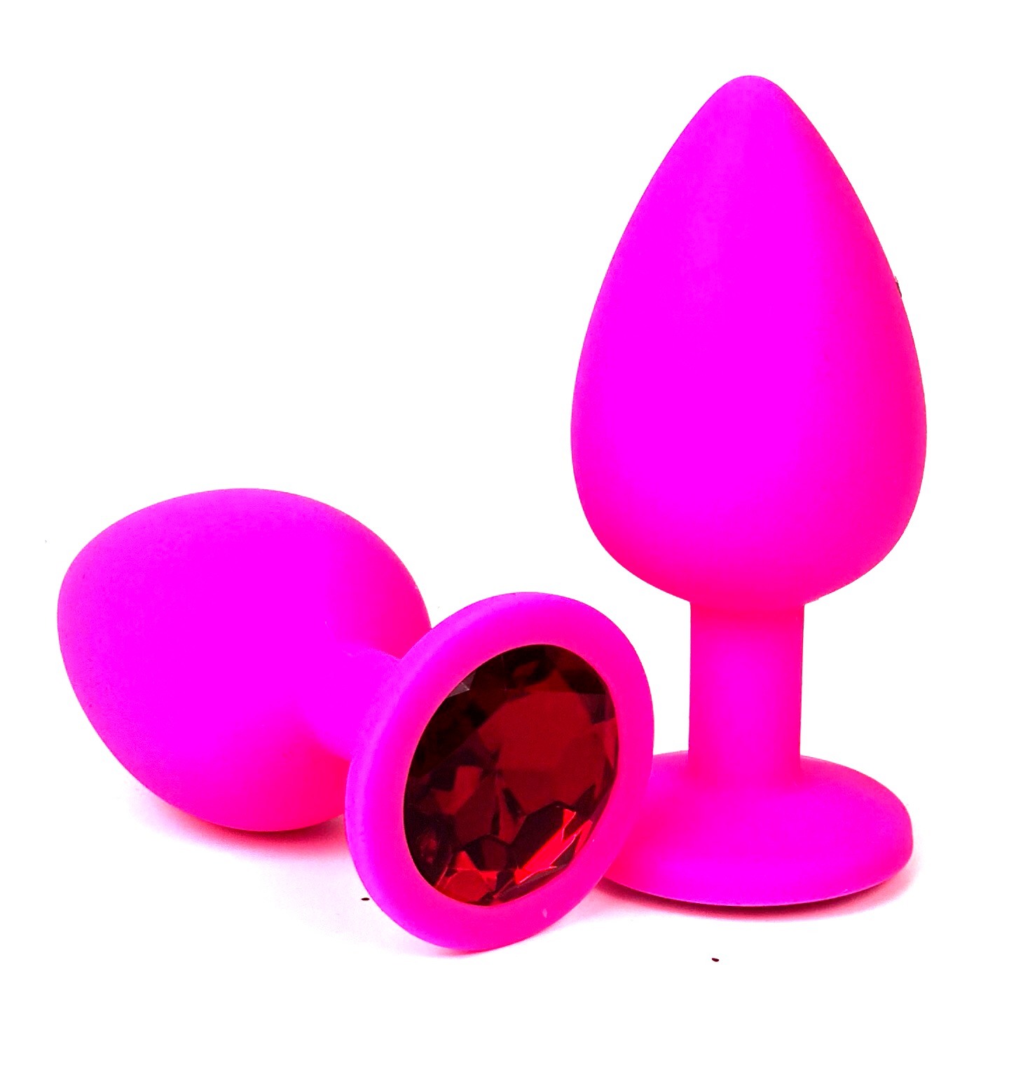 Анальная пробка "Vandersex" силикон, красный кристалл S, Pink