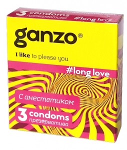 Презервативы ganzo #long love с анестетиком 3 шт