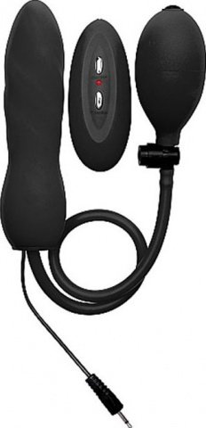 Анальный расширитель Inflatable Vibrating Silicone Twist, чёрный 14,5 см