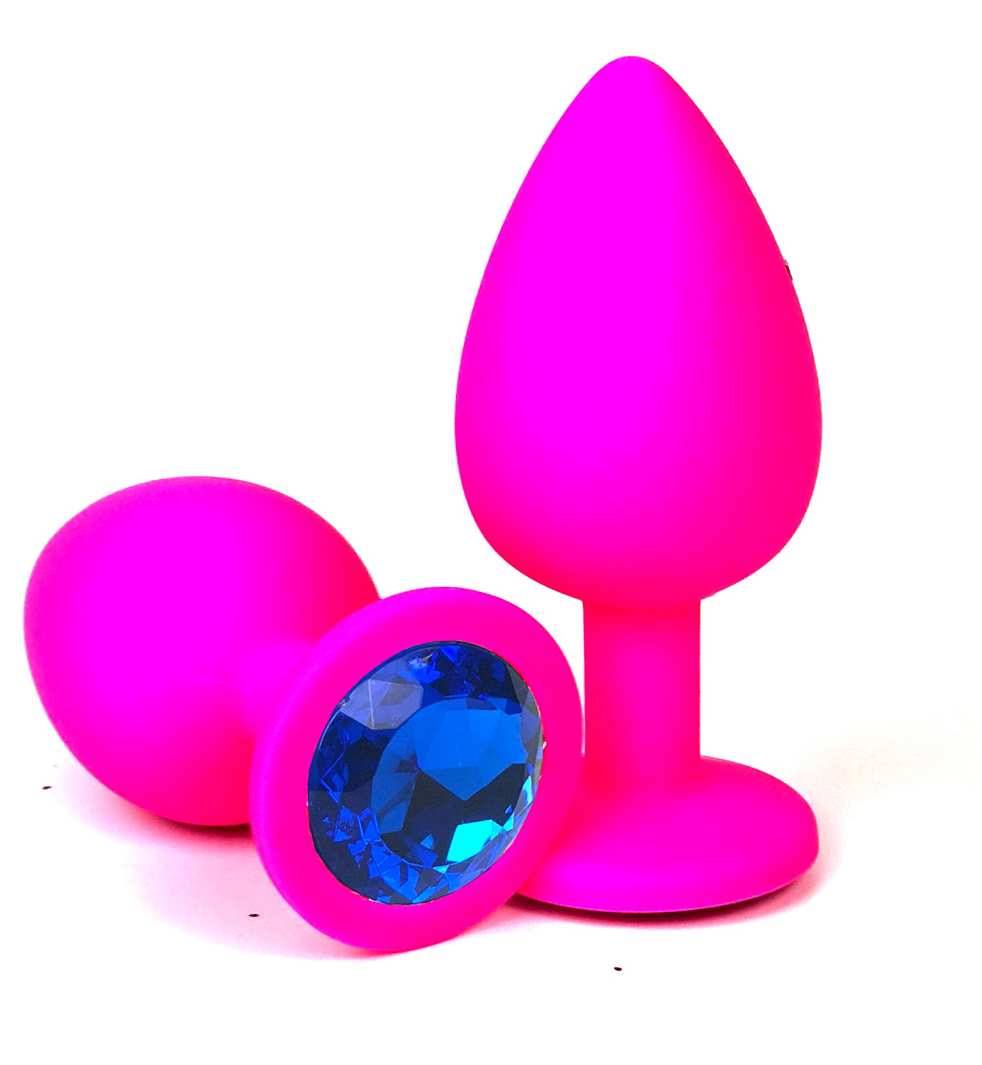 Анальная пробка "Vandersex" силикон, синий кристалл S, Pink