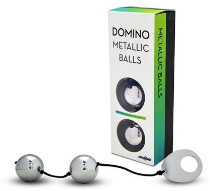 Вагинальные шарики металлические Domino Metallic Balls, серебристые
