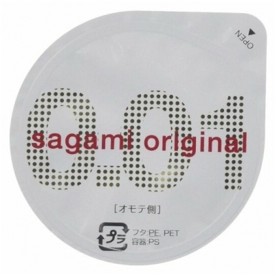 Презервативы Sagami Original 001полиуретановые, 1 шт (прозрачный)