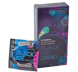Презервативы Caution Wear Black Ice ультратонкие, 10 шт