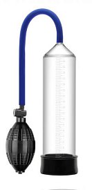 Вакуумная помпа с грушей Erozon Penis Pump прозрачная (24.5, Ø 6.3 см)