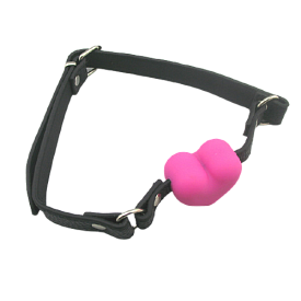 Кляп-сердце силиконовый Ball Gag, черно-розовый