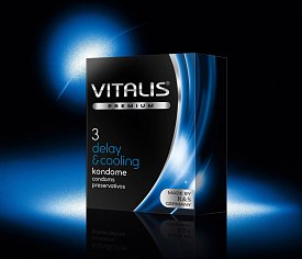 Презервативы Vitalis Premium delay & cooling (3 шт) с охлаждающим эффектом