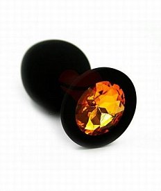 Пробка "Vandersex" металл,черная с оранжевым кристаллом L