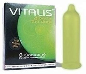 Презервативы Vitalis Premium 3 шт - светящ в темноте (шир 53mm)