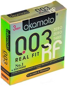 Презервативы Okamoto 0.03 Real Fit 3шт.