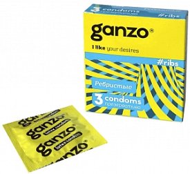Презервативы Ganzo "Ребристые" #ribs, 3 шт