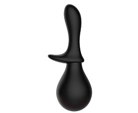 Чёрный силиконовый анальный душ с ограничителем Sex Expert